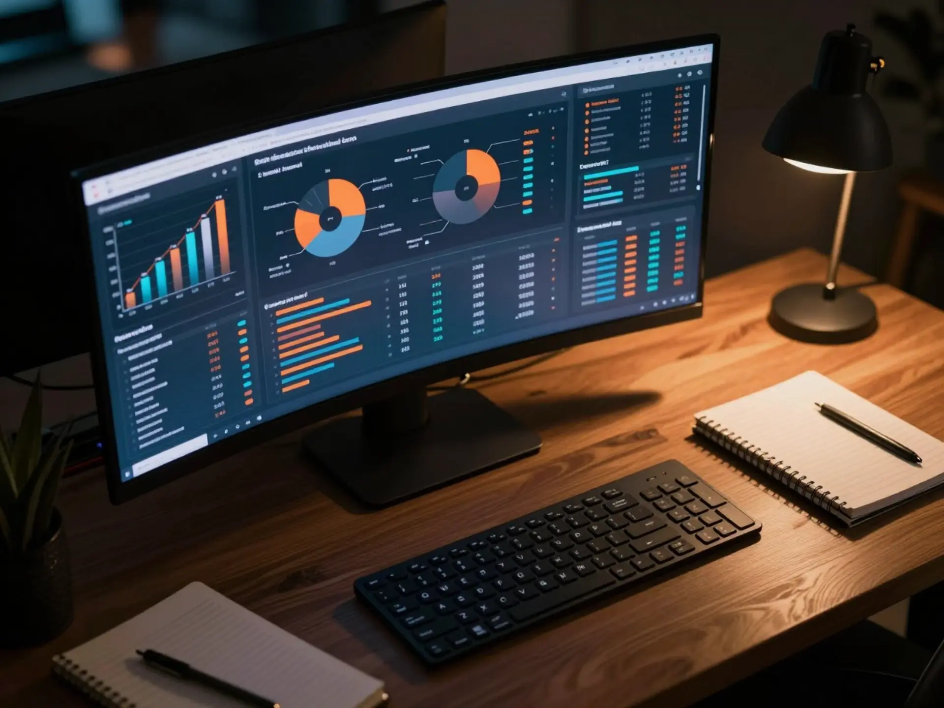 Growth engineering workspace with marketing dashboards and analytics