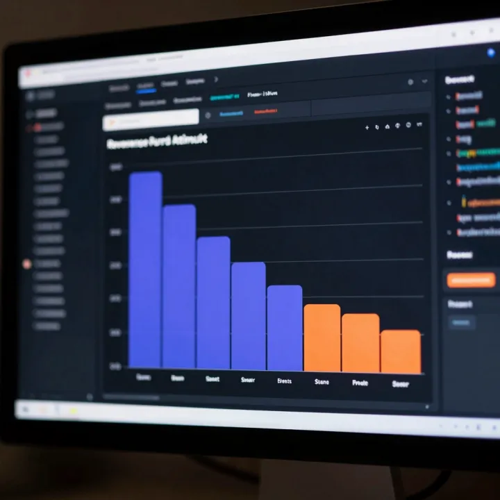 Analytics dashboard showing revenue attribution metrics